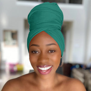 Green - Women Soft Stretch HeadWrap Turban