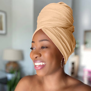 Desert Brown - Women Soft Stretch HeadWrap Turban