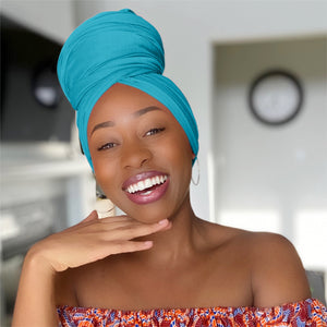 Teal - Women Soft Stretch HeadWrap Turban