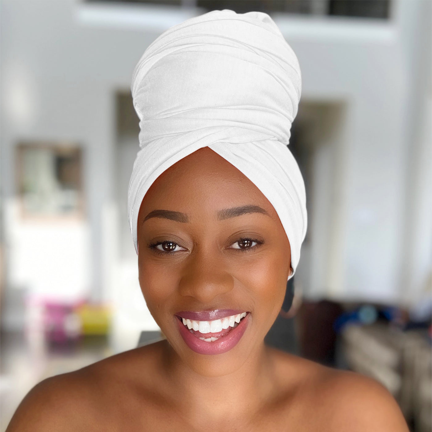 White - Women Soft Stretch HeadWrap Turban – Rosemade