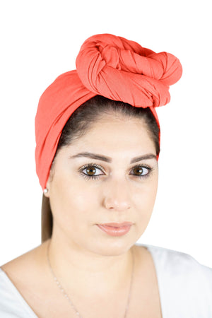 Coral - Women Soft Stretch HeadWrap Turban