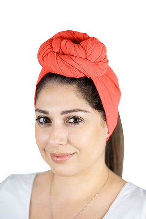 Coral - Women Soft Stretch HeadWrap Turban