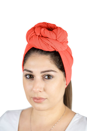 Coral - Women Soft Stretch HeadWrap Turban