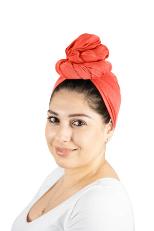 Coral - Women Soft Stretch HeadWrap Turban