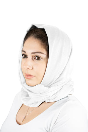 White - Women Soft Stretch HeadWrap Turban