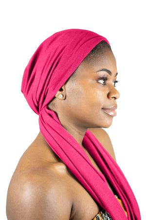 Hot Pink - Women Soft Stretch HeadWrap Turban