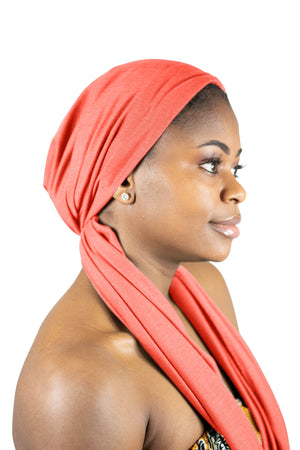 Coral - Women Soft Stretch HeadWrap Turban