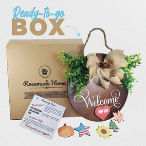 Rosemade Welcome Sign for Front door - decor wreath – Hanging Welcome Sign