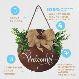 Rosemade Welcome Sign for Front door - decor wreath – Hanging Welcome Sign