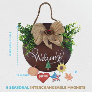 Rosemade Welcome Sign for Front door - decor wreath – Hanging Welcome Sign